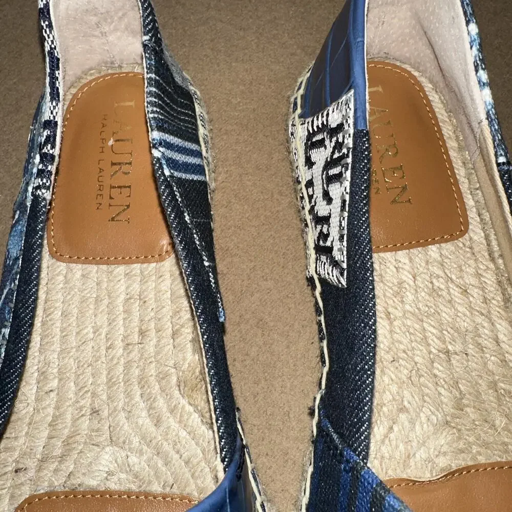 LAUREN RALPH LAUREN Cameryn Patch Espadrille Flats Blue Size 6.5